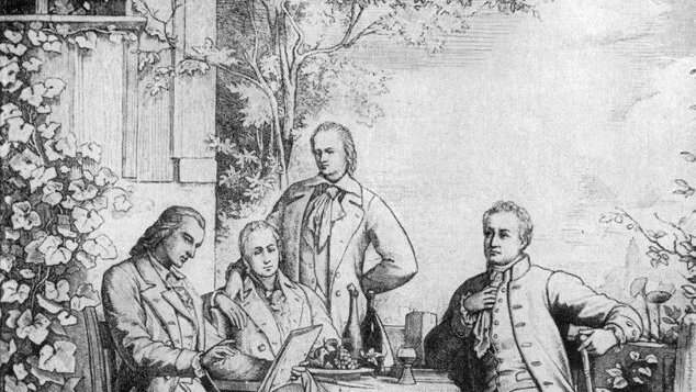 Wilhelm und Alexander von Humboldt sowie Goethe als Gäste Schillers